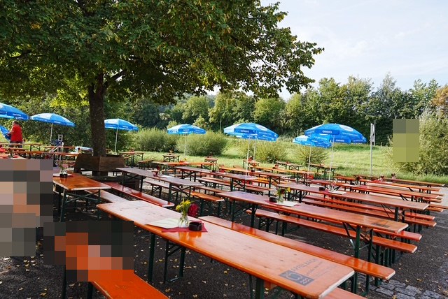 Biergarten vor dem Fest 2023
